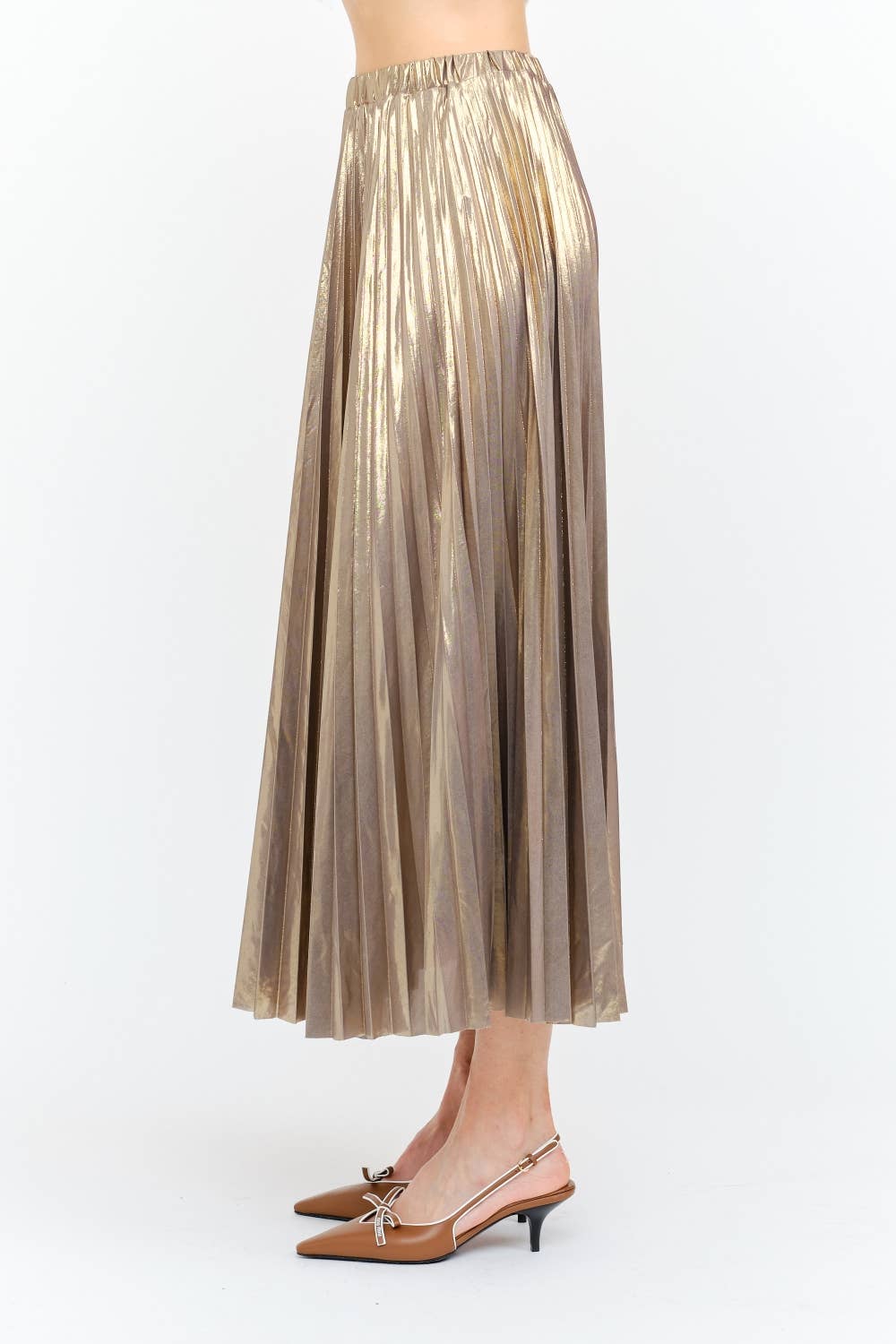 Gunmetal Pleated Skirt