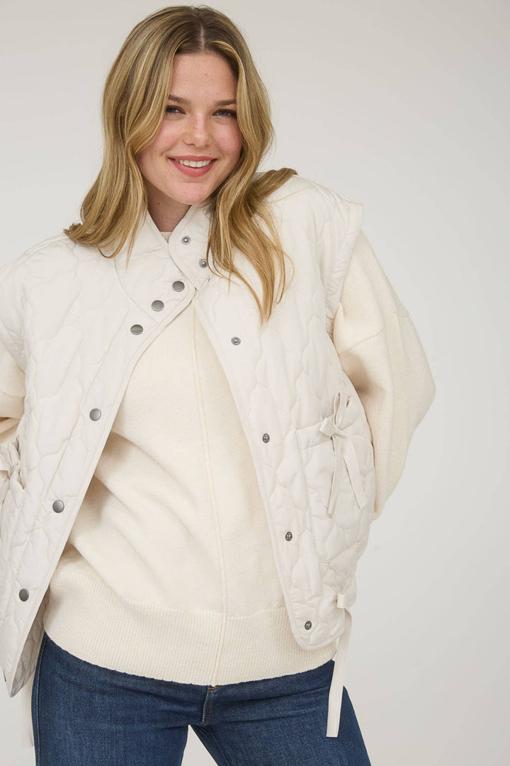 Quilted Bow Vest