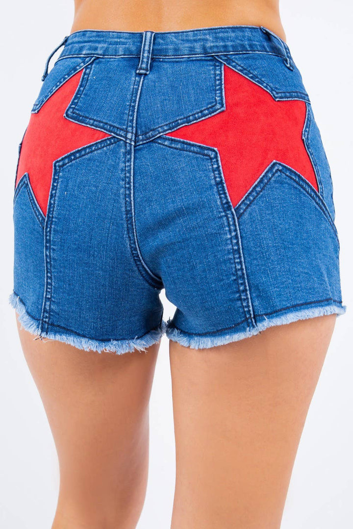 BESTSELLER RESTOCK STAR CUT OUT DENIM SHORTS W2328PIAA - Baycreek & Co