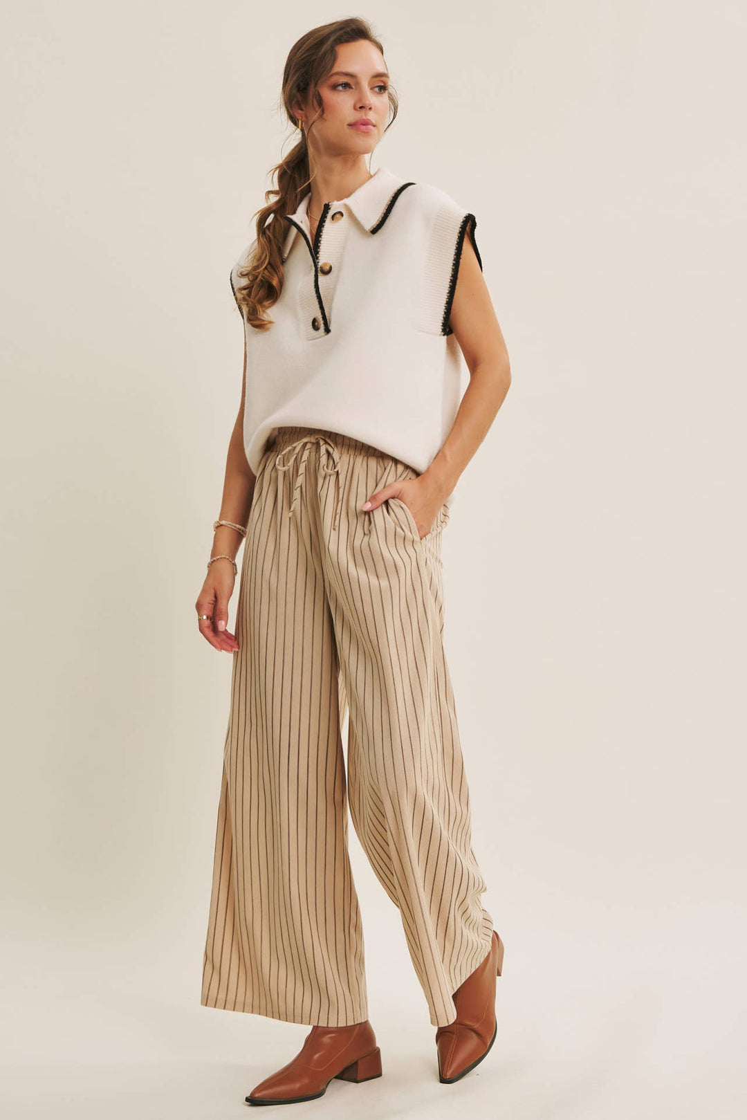 ENDLESSLY WEARABLE STRIPED CORDUROY COMFY WIDE-LEG PANTS - Baycreek & Co