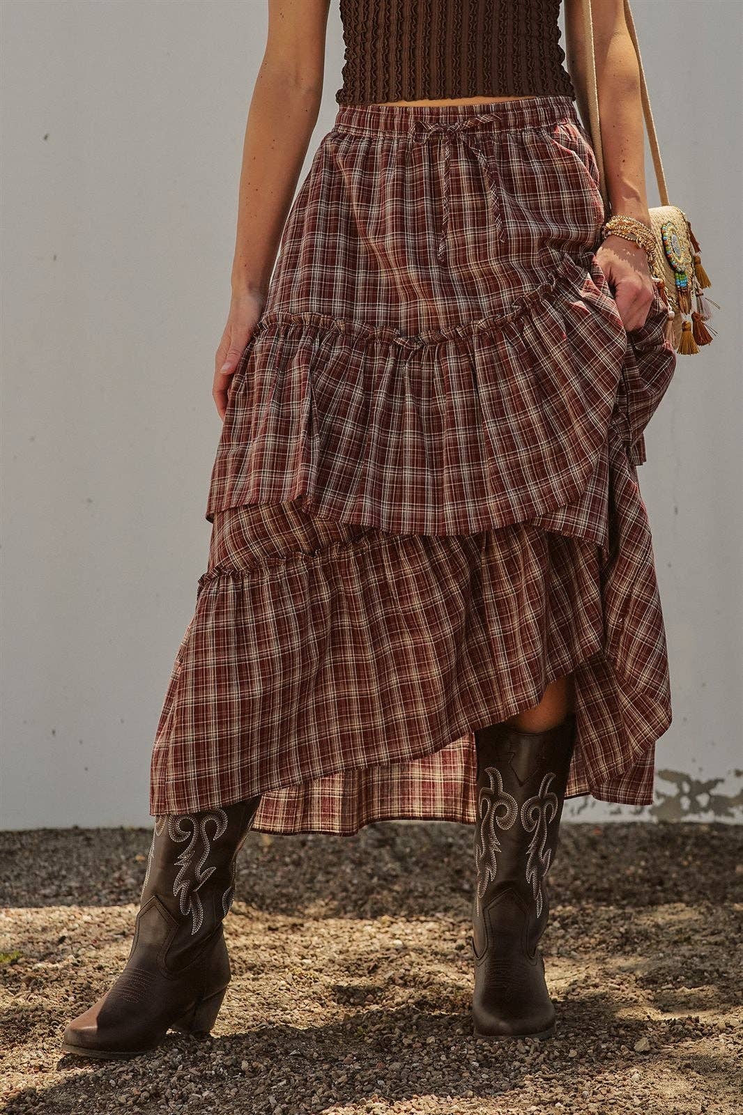 Laramie Plaid Maxi Skirt