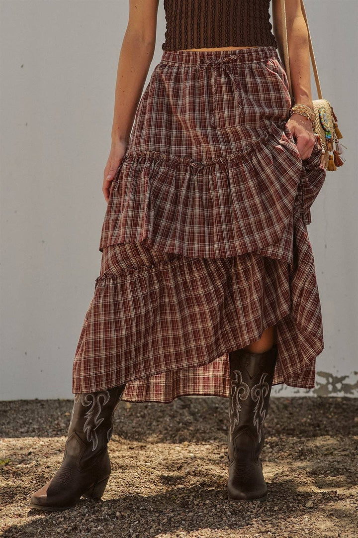 Laramie Plaid Maxi Skirt