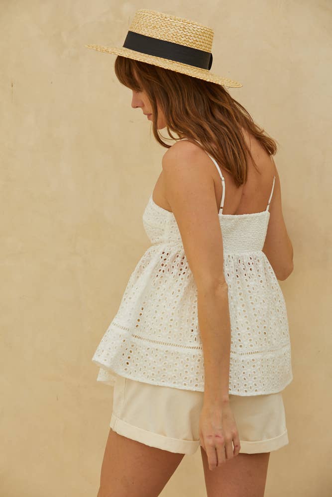 ENCHANTED EYELET TOP