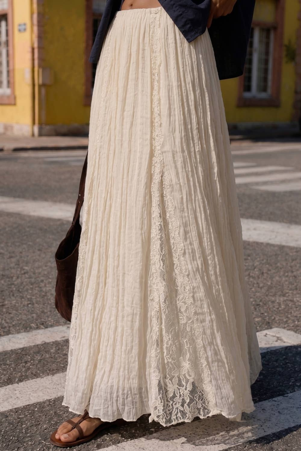 LACE PANEL CRINKLE SKIRT - Baycreek & Co