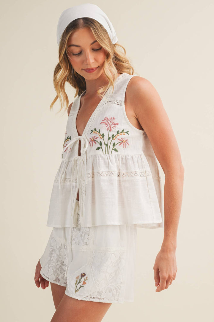 Ashlynn Floral Peplum Vest - Baycreek & Co