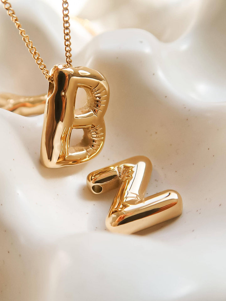 18K Balloon Initial Necklace