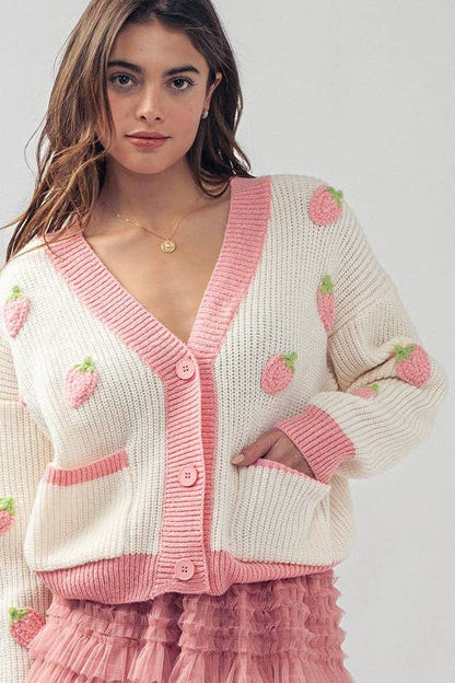 Strawberry Knit Cardigan