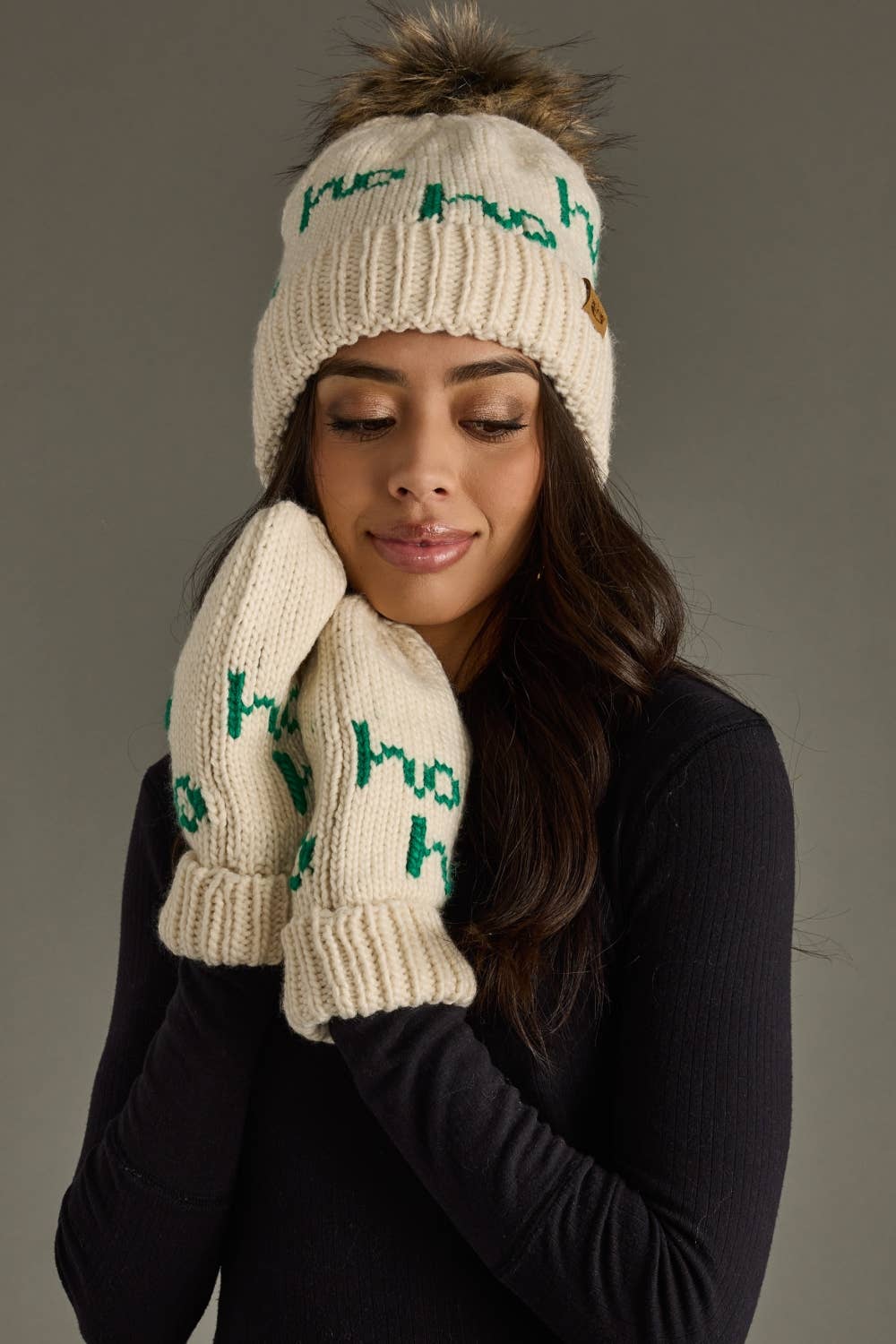 Ho Ho Ho Pom Hat- Green