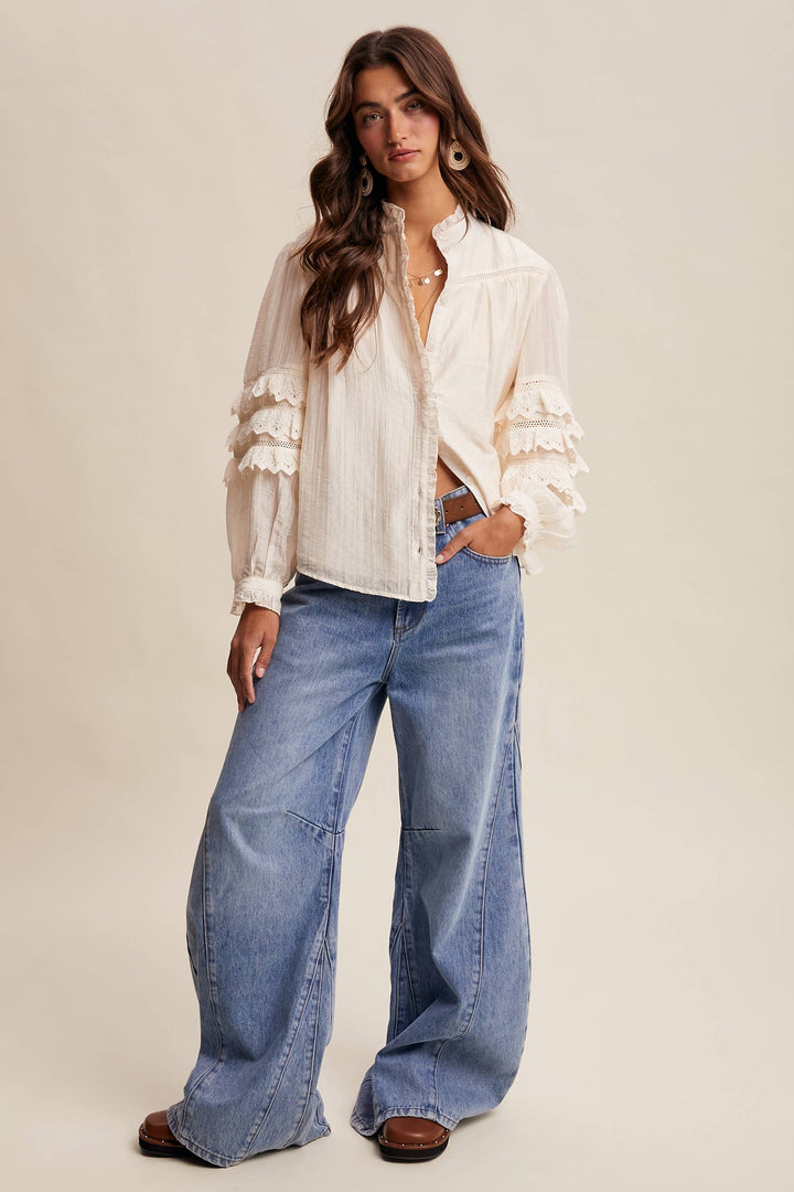 Clover Pintuck Blouse - Baycreek & Co