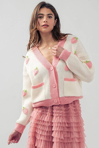 Strawberry Knit Cardigan