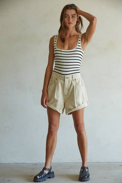 Knit Nylon Spandex Seamless Ribbed Bodysuit