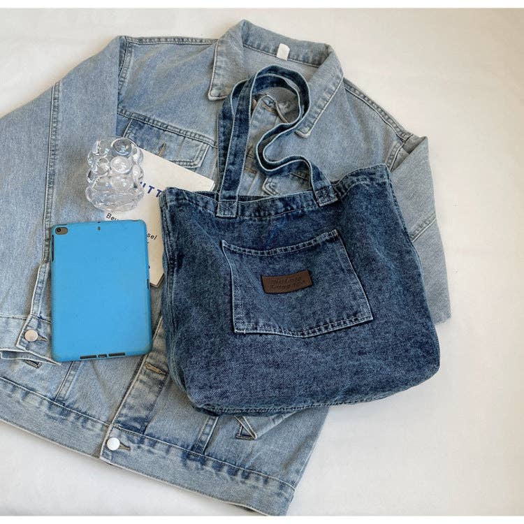 2+ Washed Pocket Demin Shoulder Bags DPB0317 - Baycreek & Co