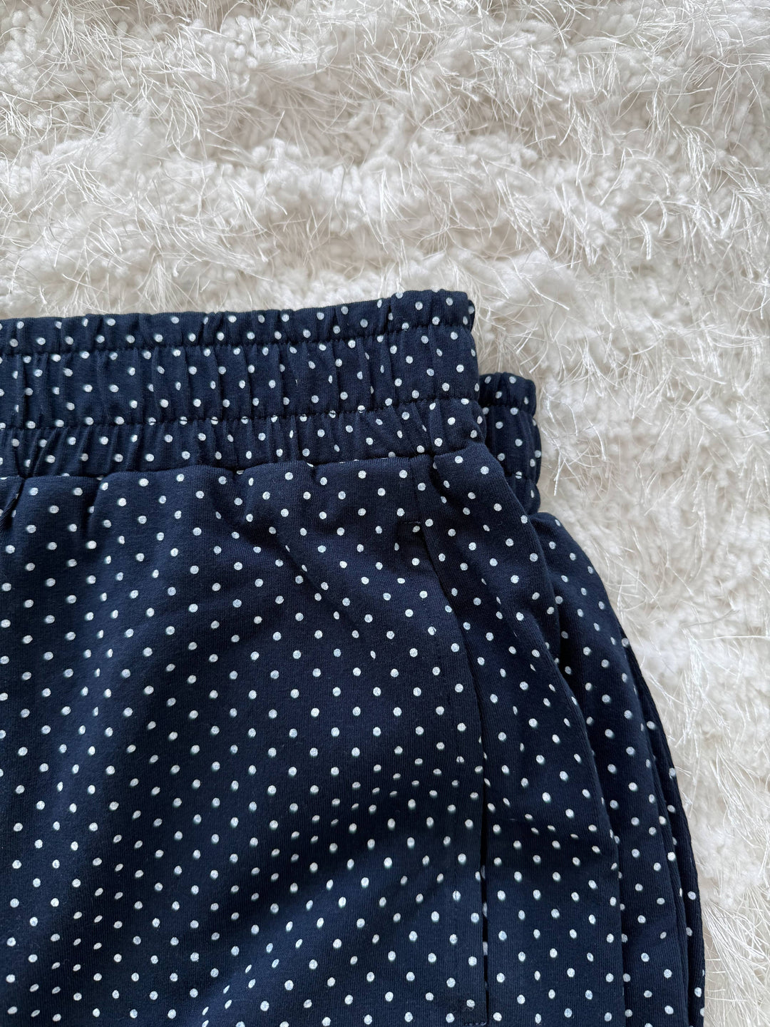 Sunkissed Coconut Navy Polka Dot Shorts
