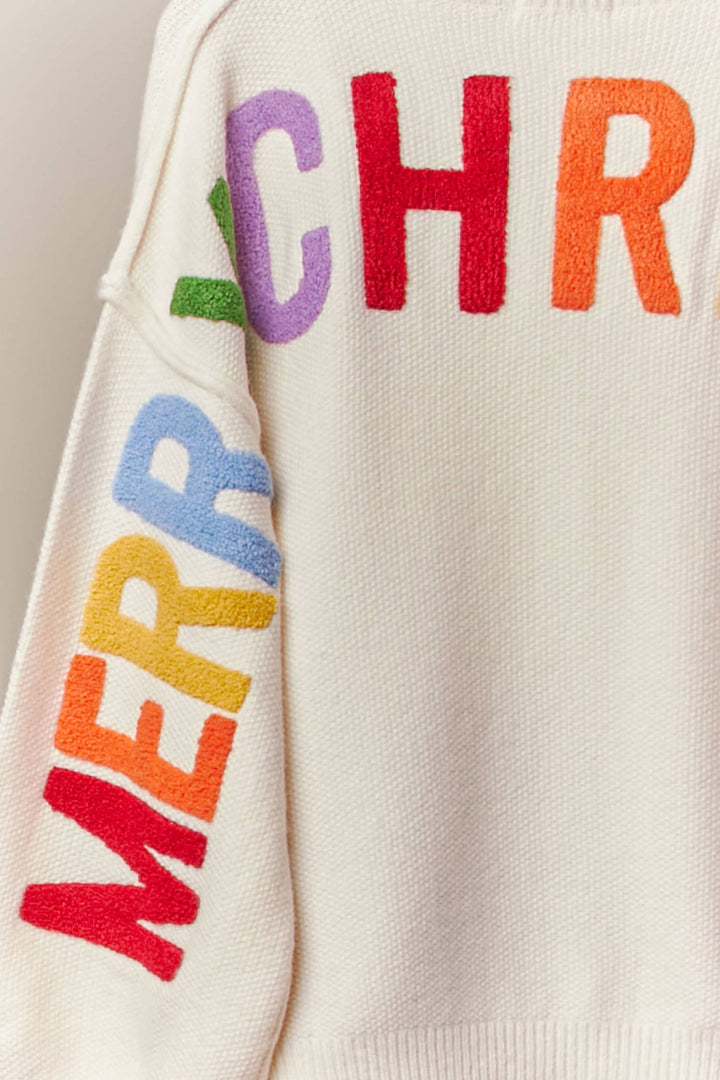 Merry Letter Knit Cardigan