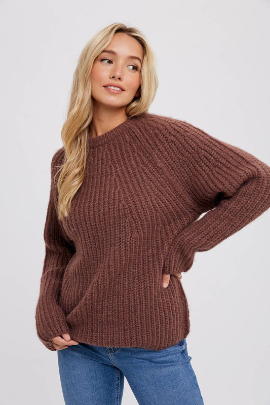 CHUNKY RAGLAN SLEEVE PULLOVER