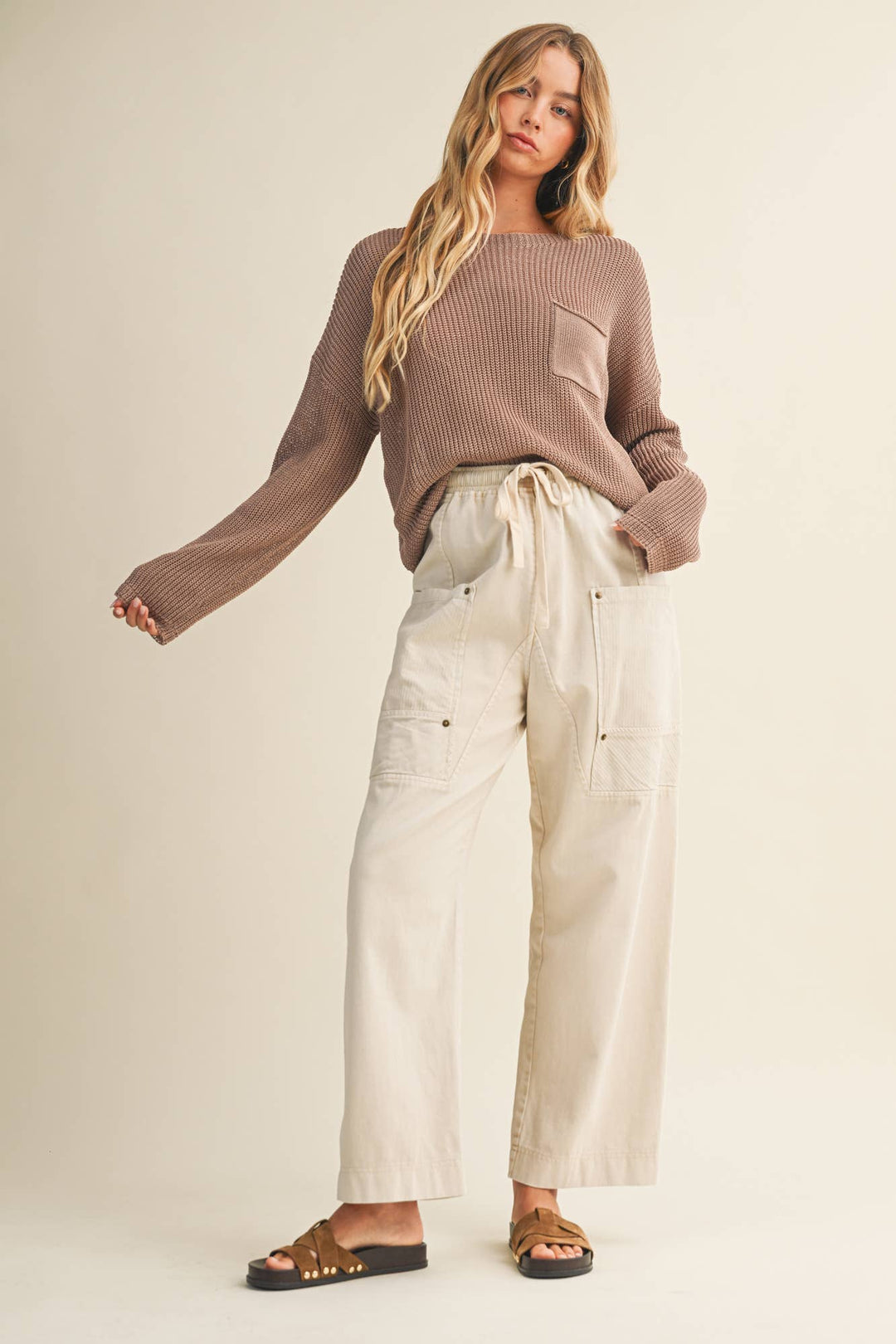 SIDE POCKET WIDE PANTS - Baycreek & Co