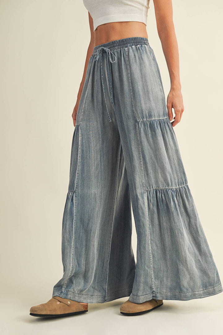 Wide Leg Ruffle Pants - Baycreek & Co
