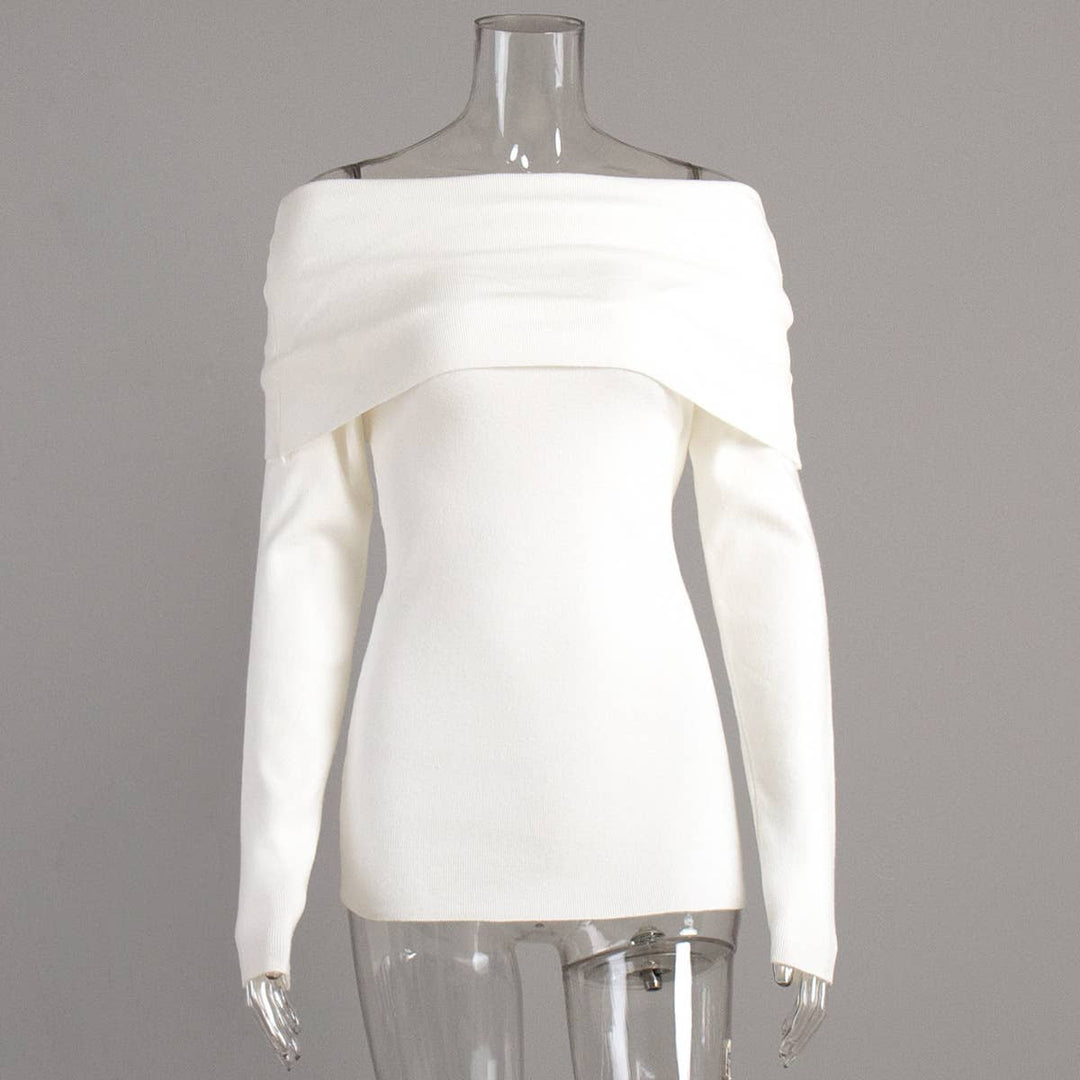 Ivory Poise Off-Shoulder Sweater