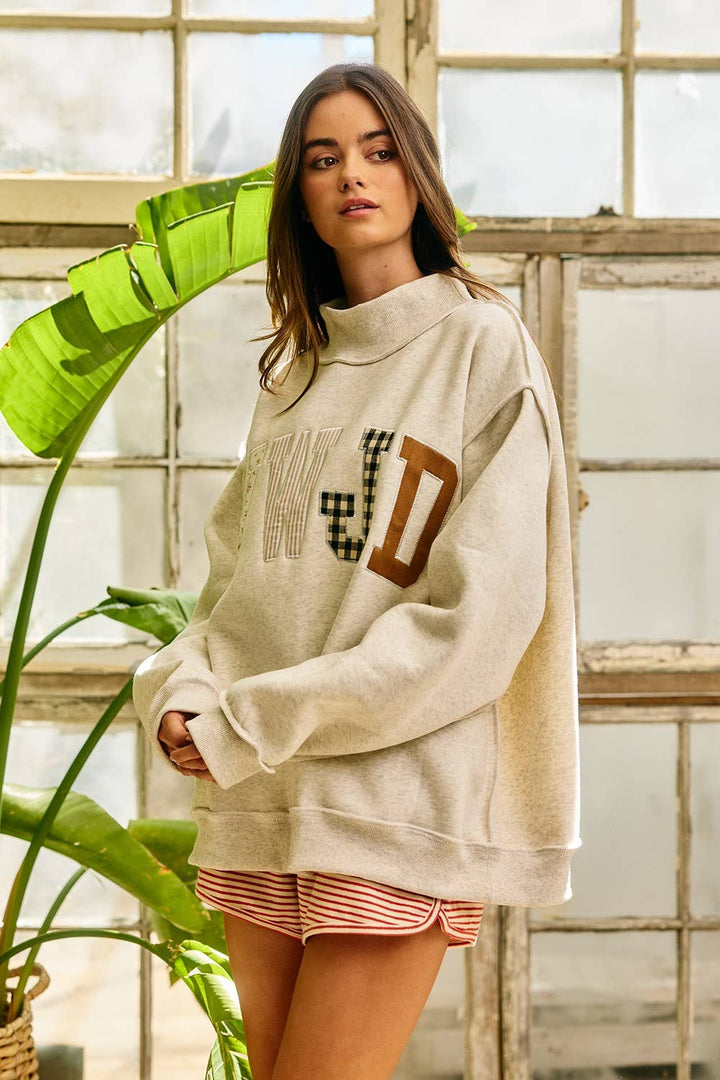 IT2594E-WWJD1 | WWJD Embroidered Mock-neck Sweatshirt - Baycreek & Co