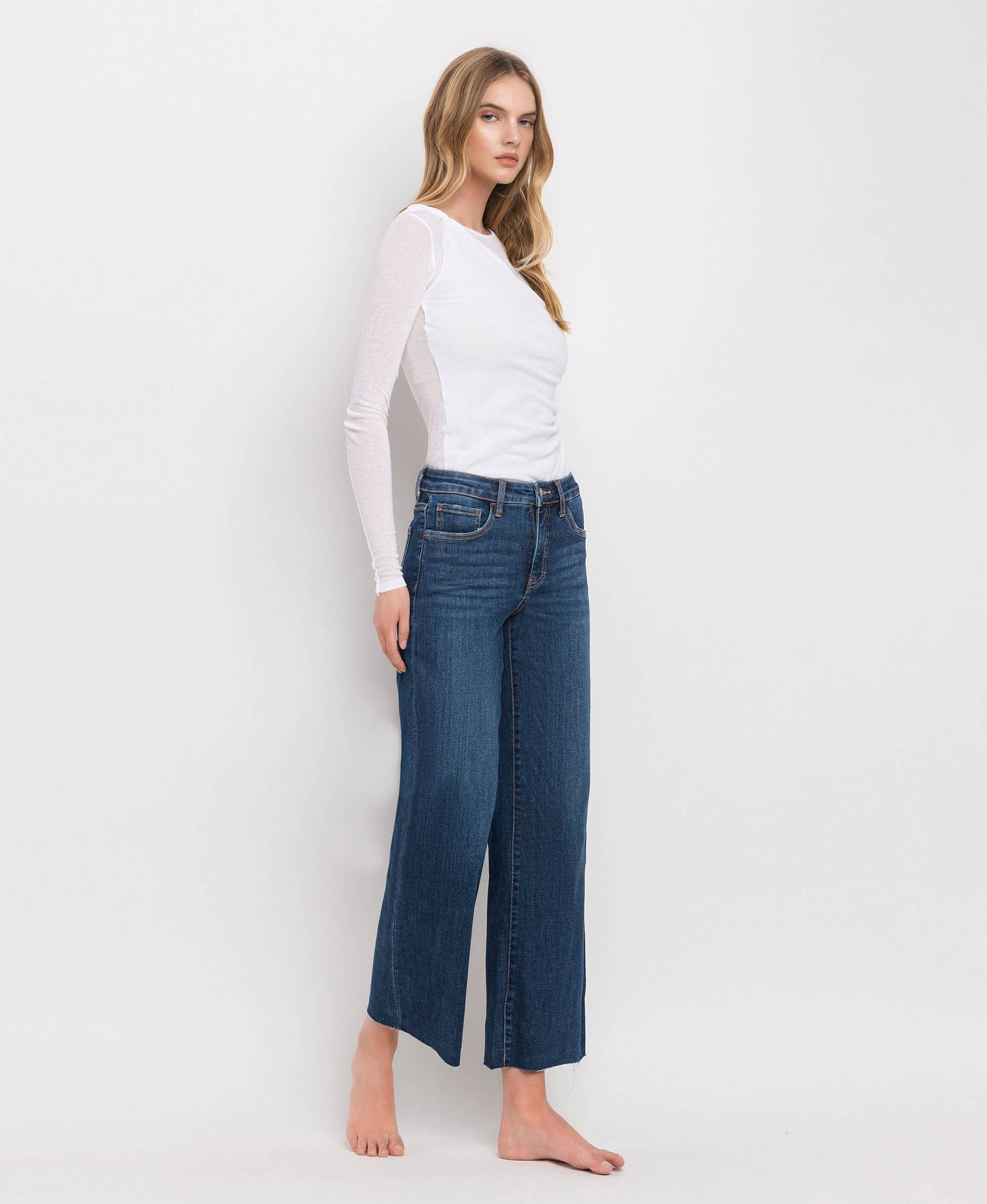 Mid Rise Wide Leg Jeans