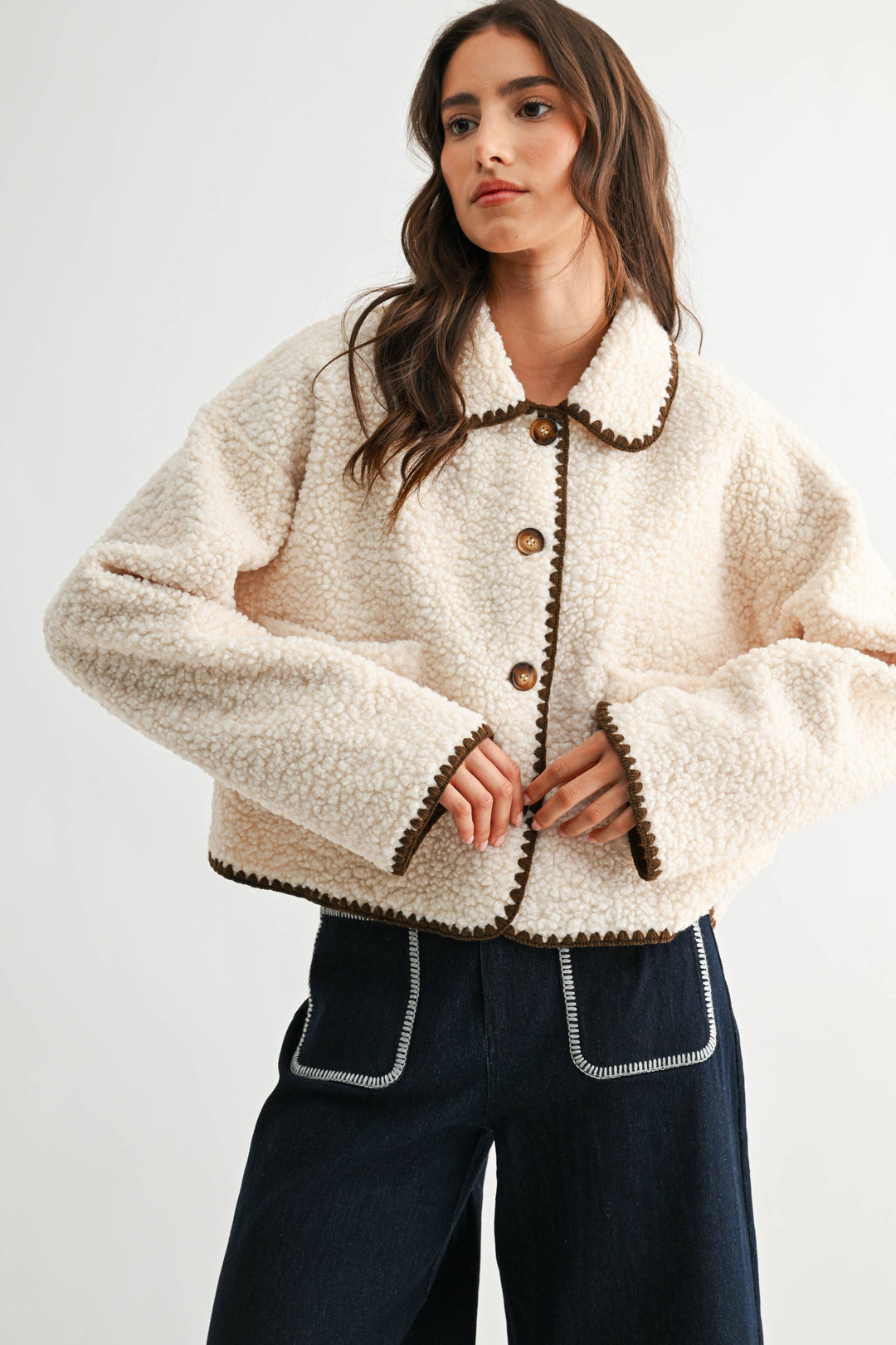 Trim Sherpa Jacket - Baycreek & Co