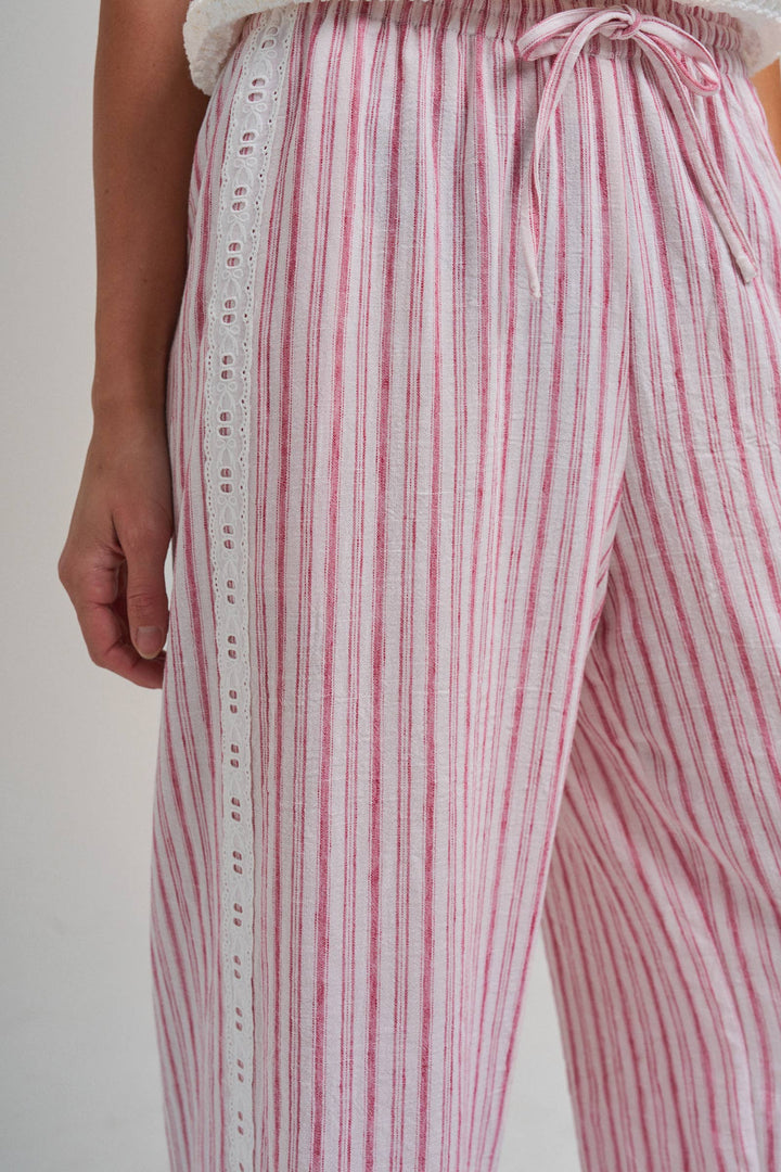 Pink Lace & Linen Bottoms