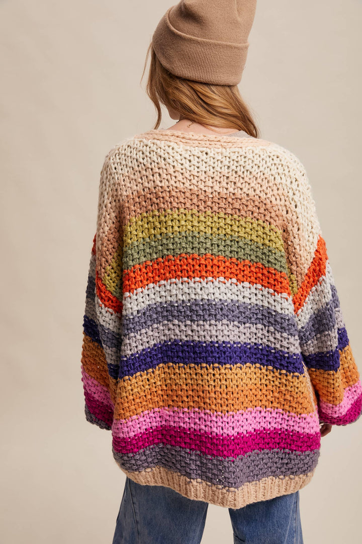 Rainbow Hand-Crochet Open Cardigan LSW0620 - Baycreek & Co