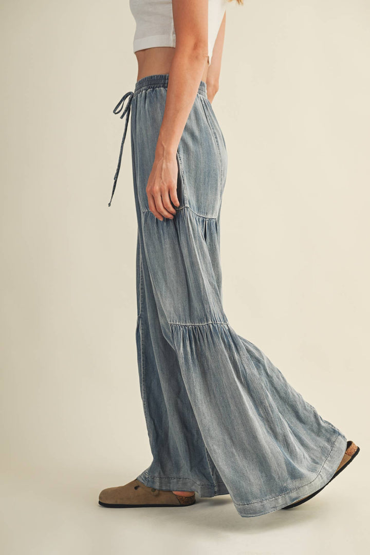 Wide Leg Ruffle Pants - Baycreek & Co