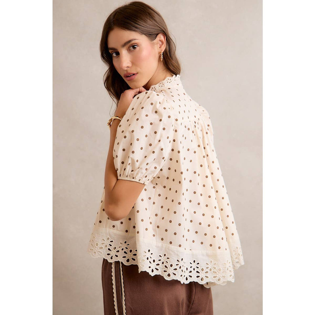 PRESALE Polka Dot Lace Blouse