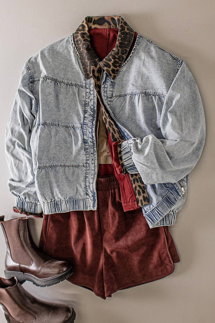 VJT80102-VERY JEAN Tiered Layers Washed Denim Jacket - Baycreek & Co