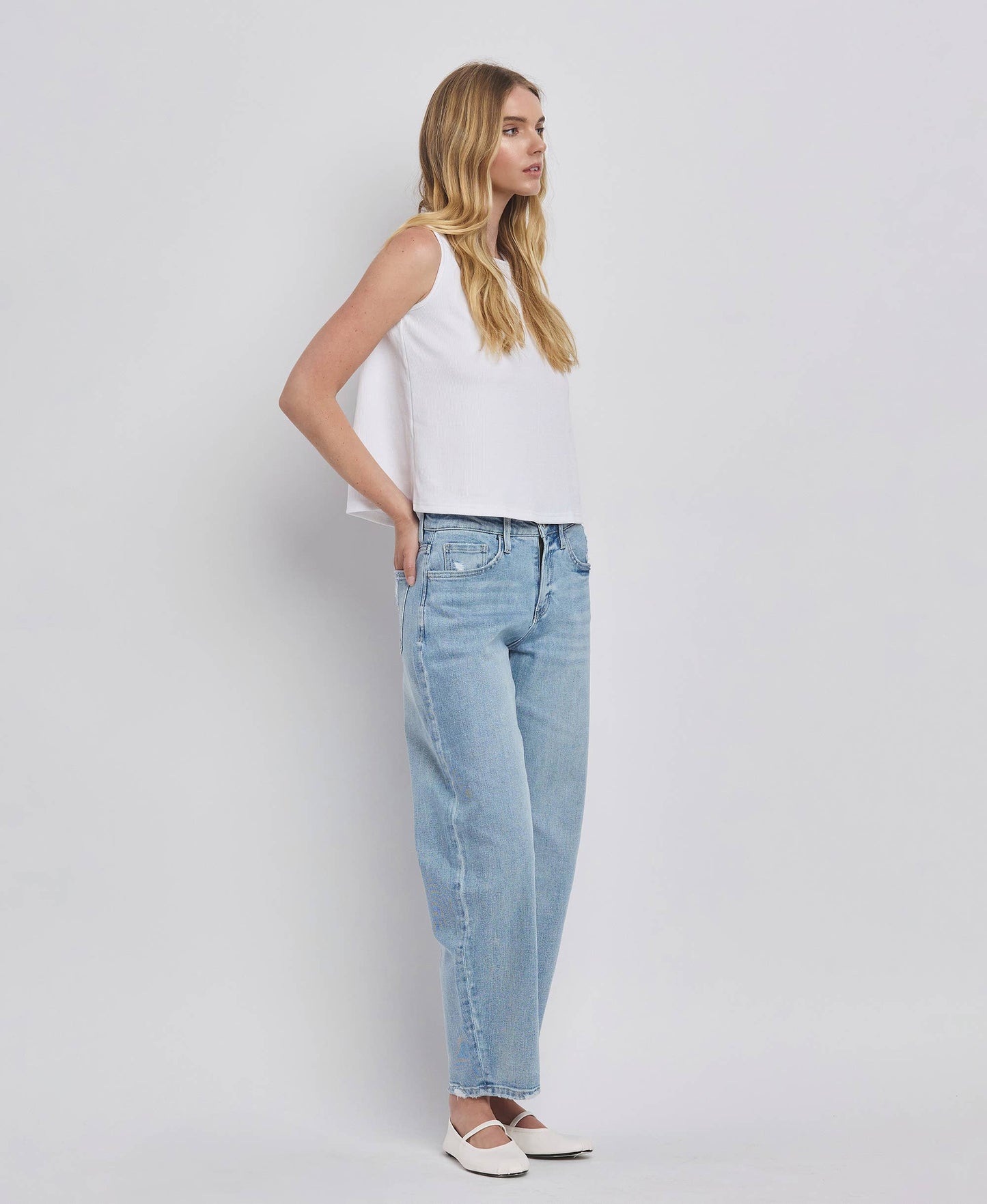 High Rise Barrel Jeans