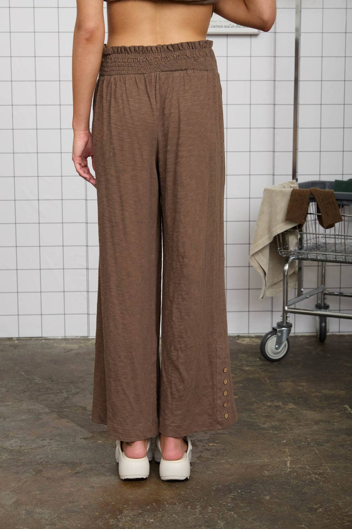HEATHERED SMOCKED WAIST LOUNGE PANTS - Baycreek & Co
