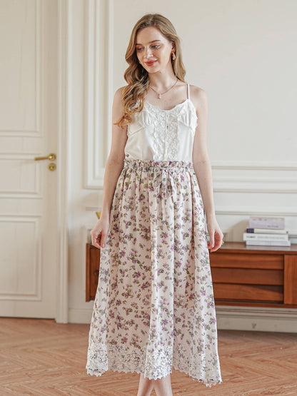 Vintage Blossom Midi Skirt