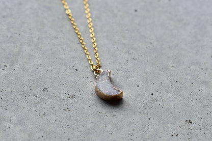 Druzy Moon Necklace