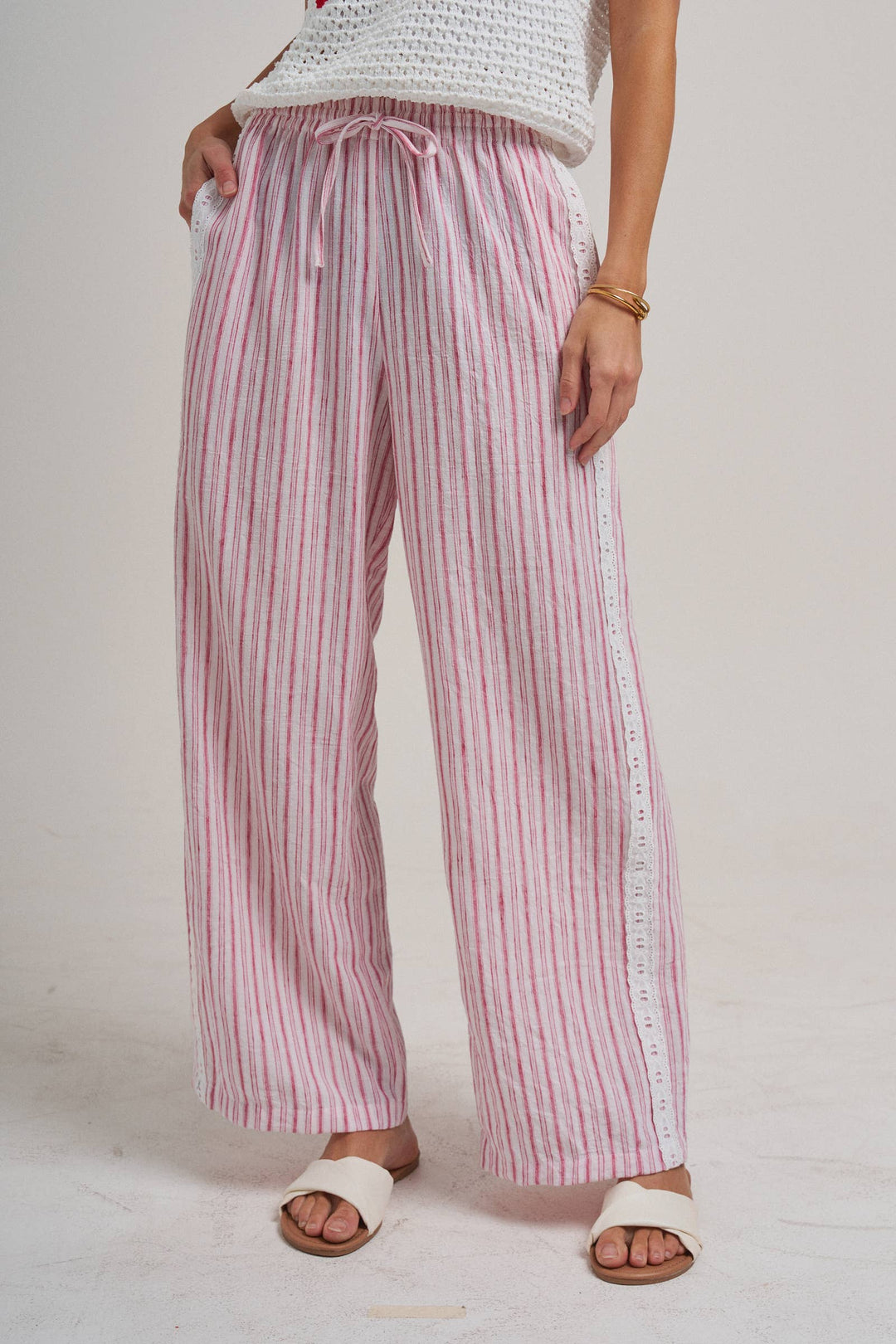 Pink Lace & Linen Bottoms