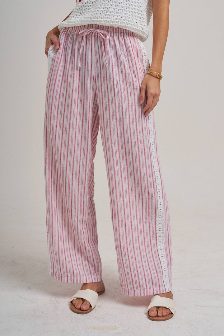 Pink Lace & Linen Bottoms