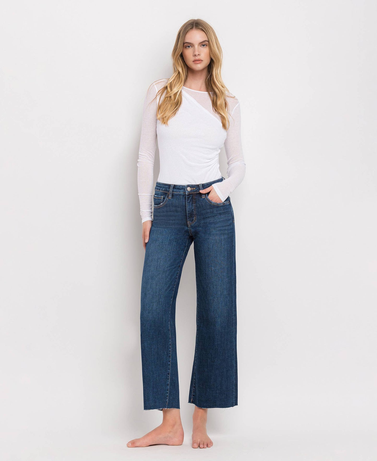 Mid Rise Wide Leg Jeans