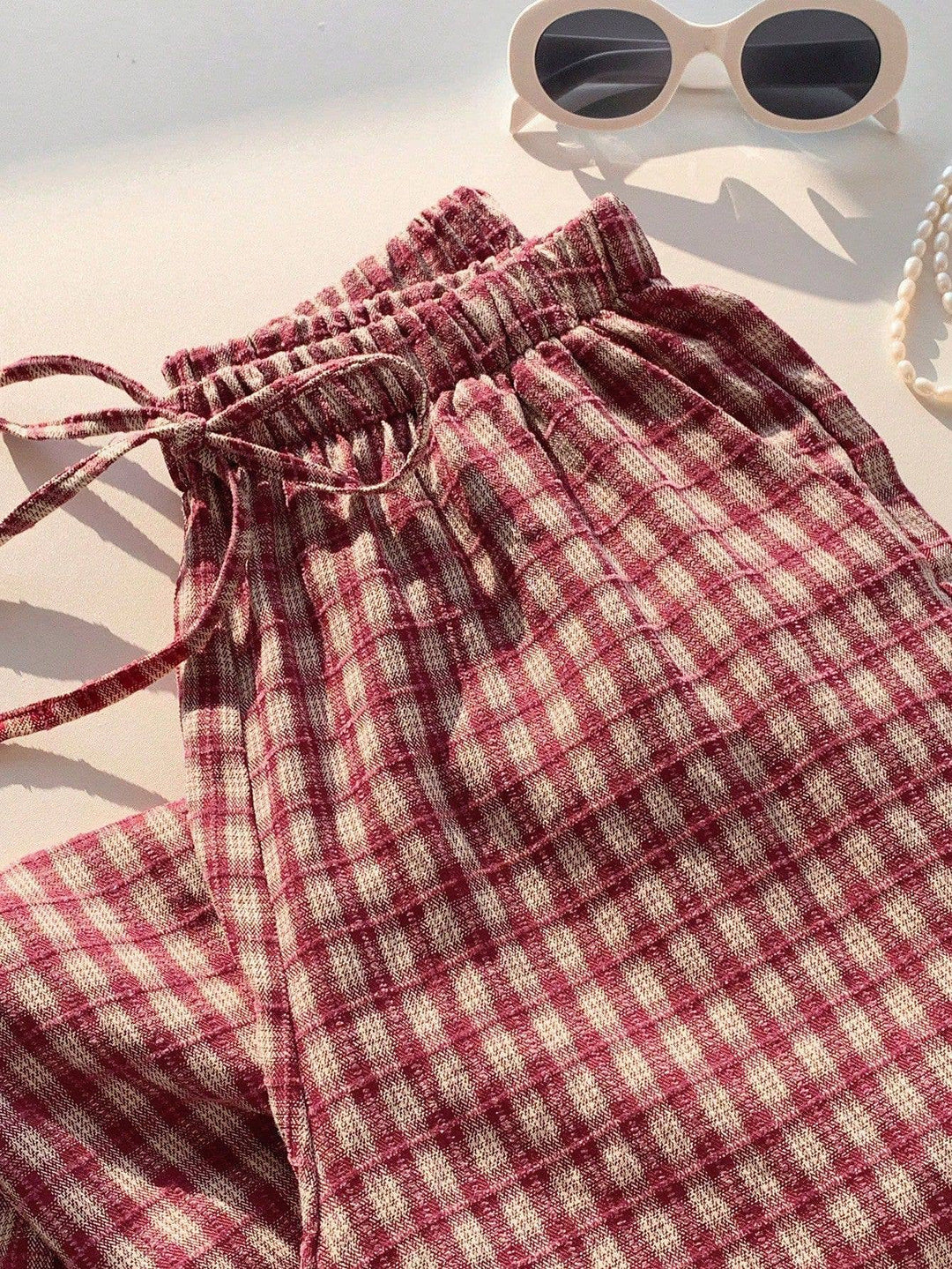 Plaid Wide Leg Pants - Baycreek & Co