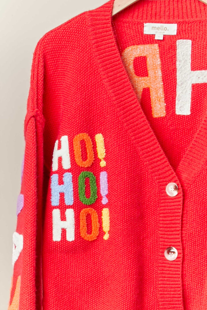 Merry Letter Knit Cardigan