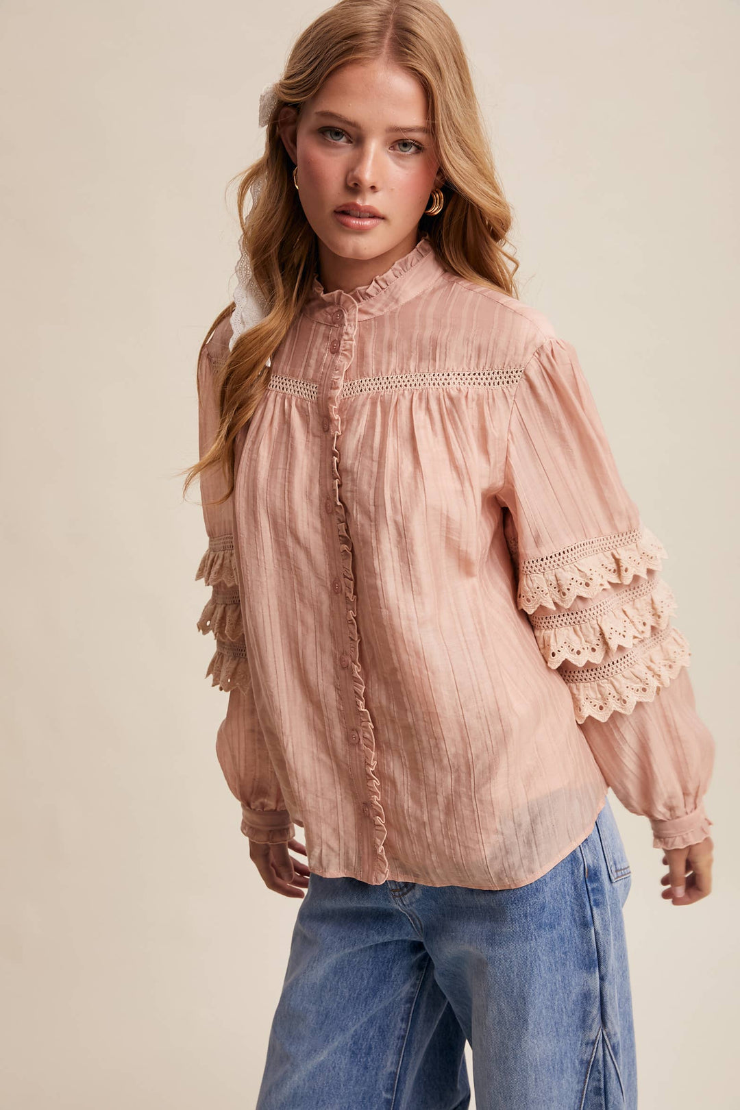 Clover Pintuck Blouse - Baycreek & Co