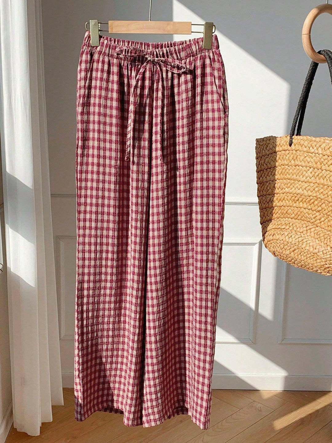 Plaid Wide Leg Pants - Baycreek & Co