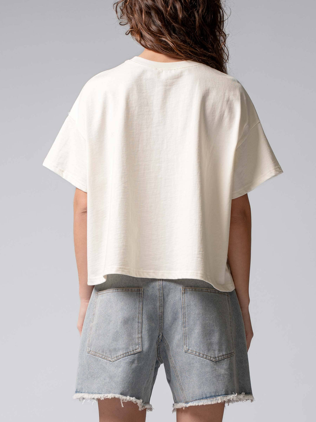 Distressed Denim Star Appliqué Cotton Tee - Baycreek & Co