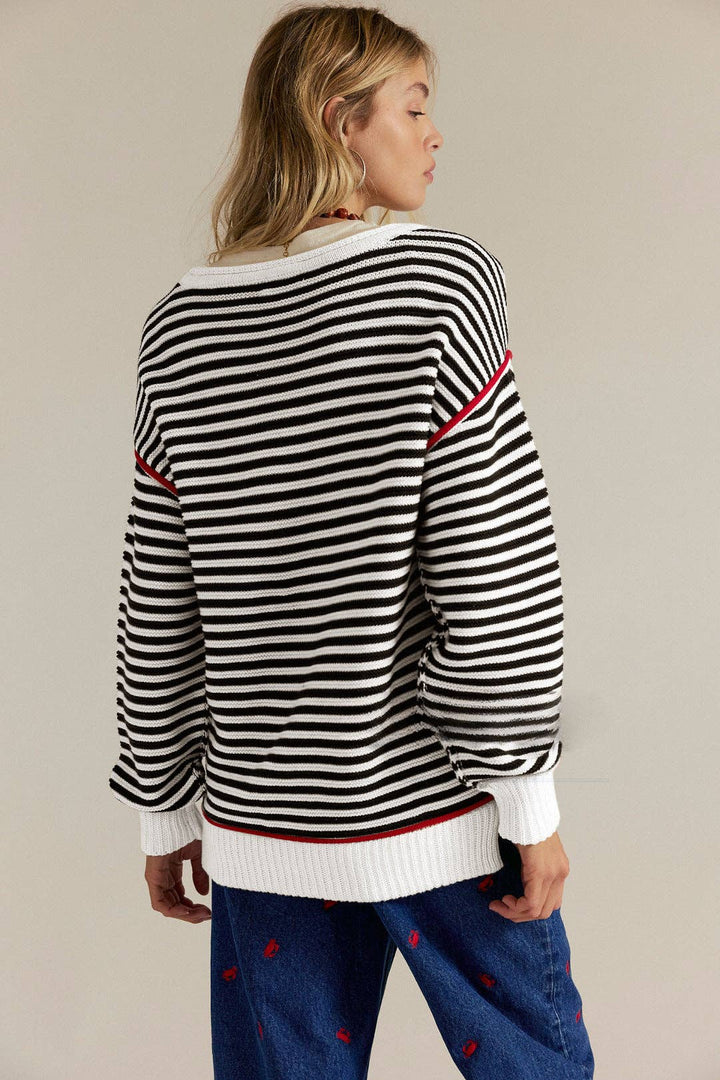 Striped Crewneck Sweater - Baycreek & Co