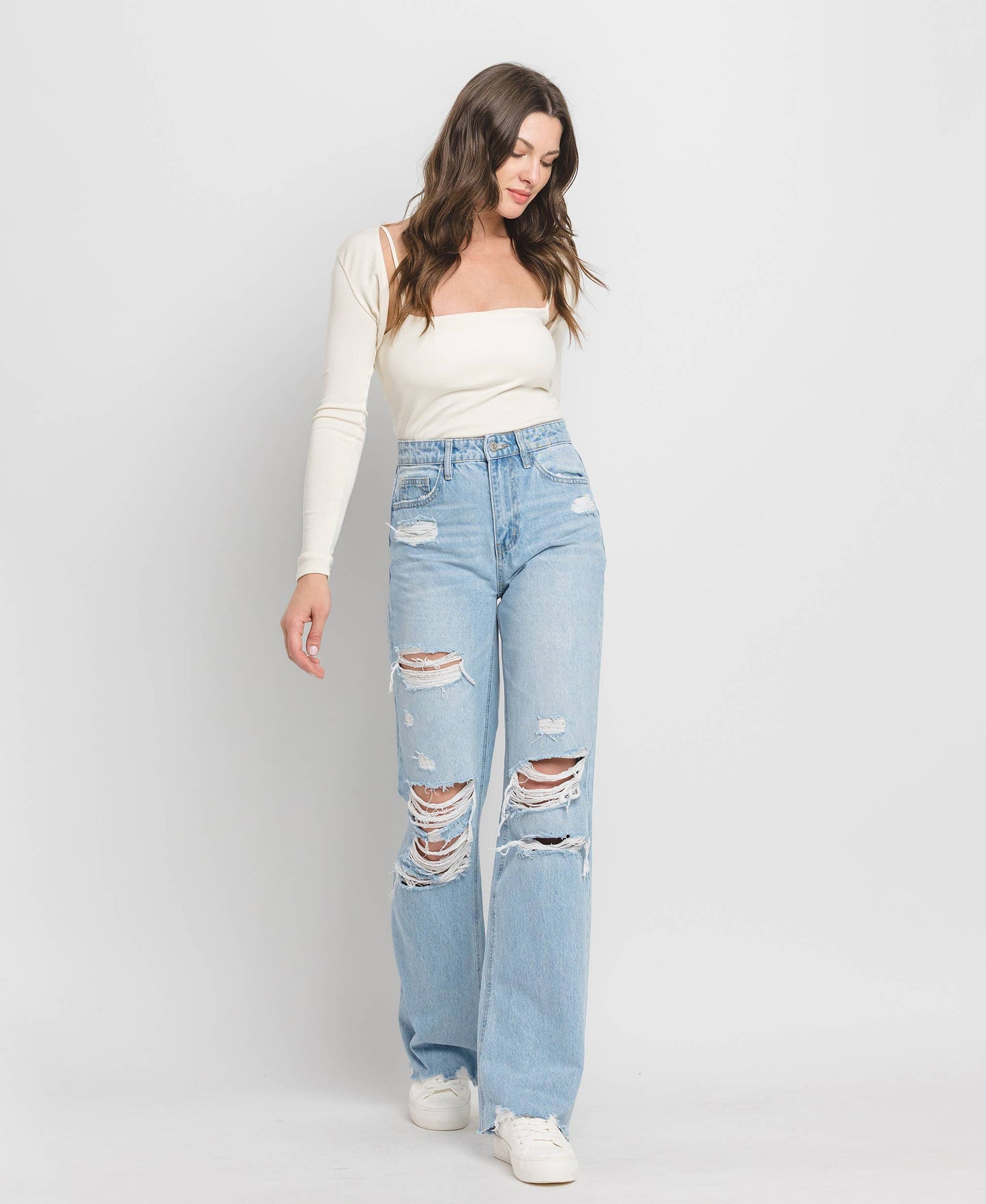 90'S Vintage Super High Rise Flare Jeans