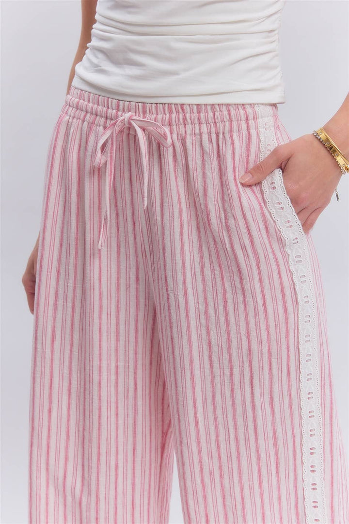 Pink Lace & Linen Bottoms