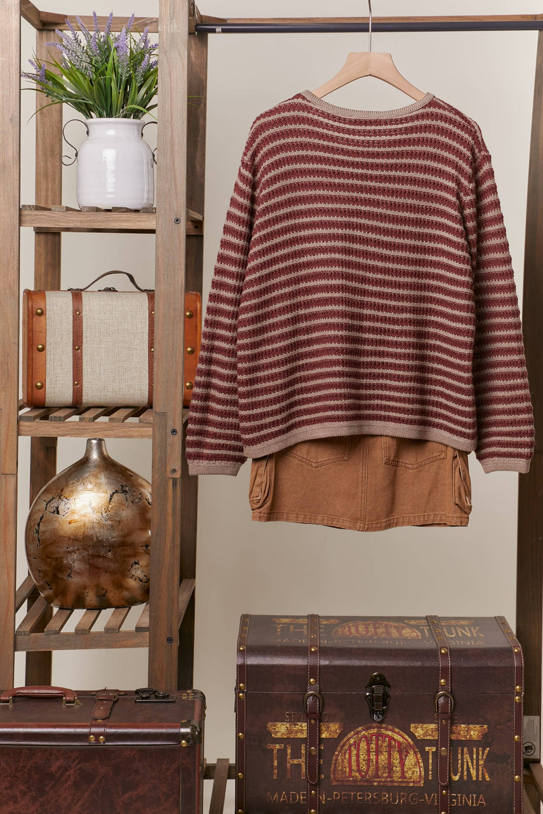 Striped Relaxed Fit Sweater - Baycreek & Co