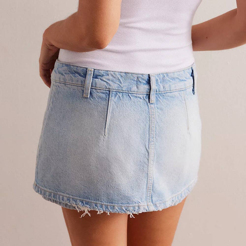 Multi-Color Casual Pocket Denim Mini Skirt DP25B651 - Baycreek & Co