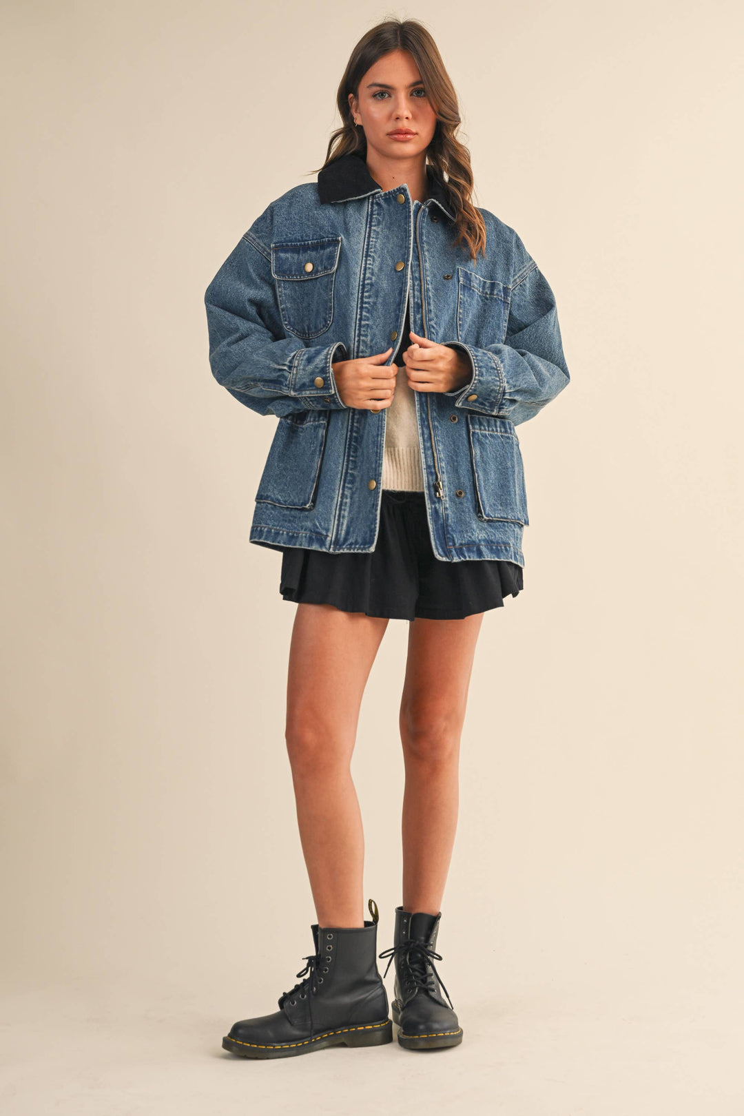 The Corduroy-Collar Denim Jacket