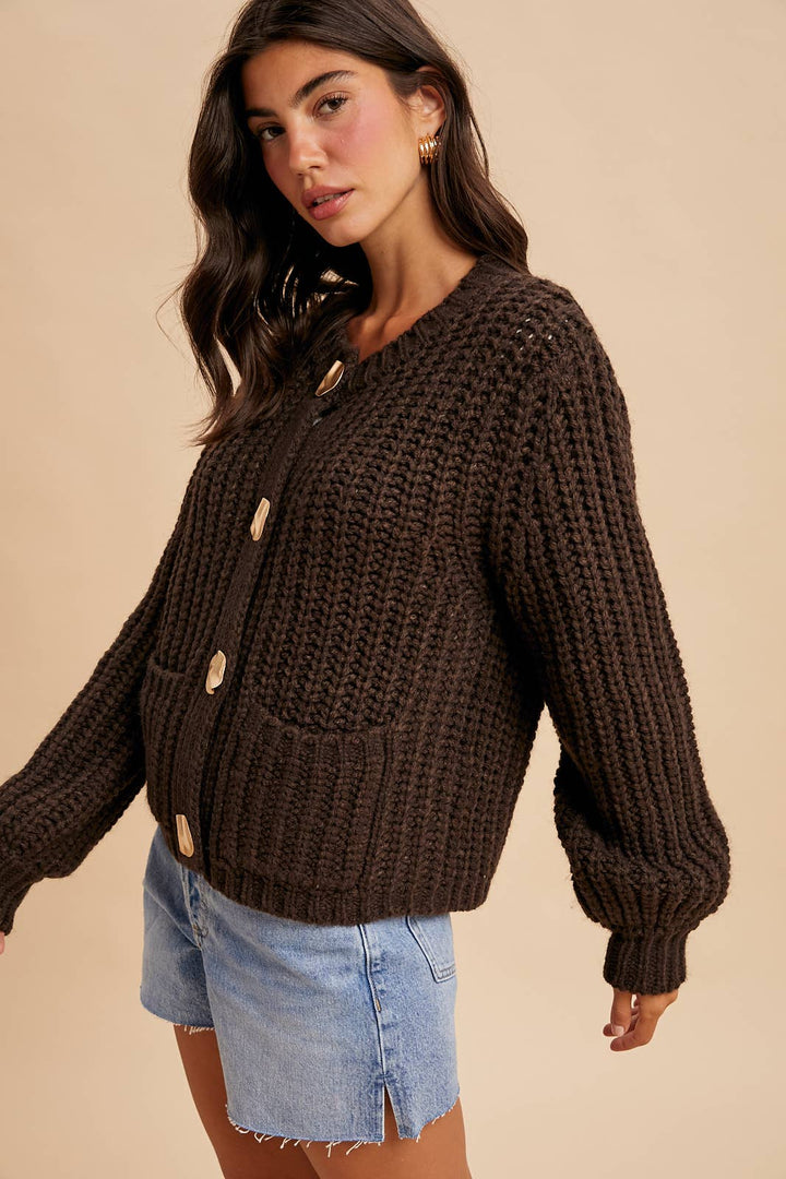 Mocha Chunky Cardigan