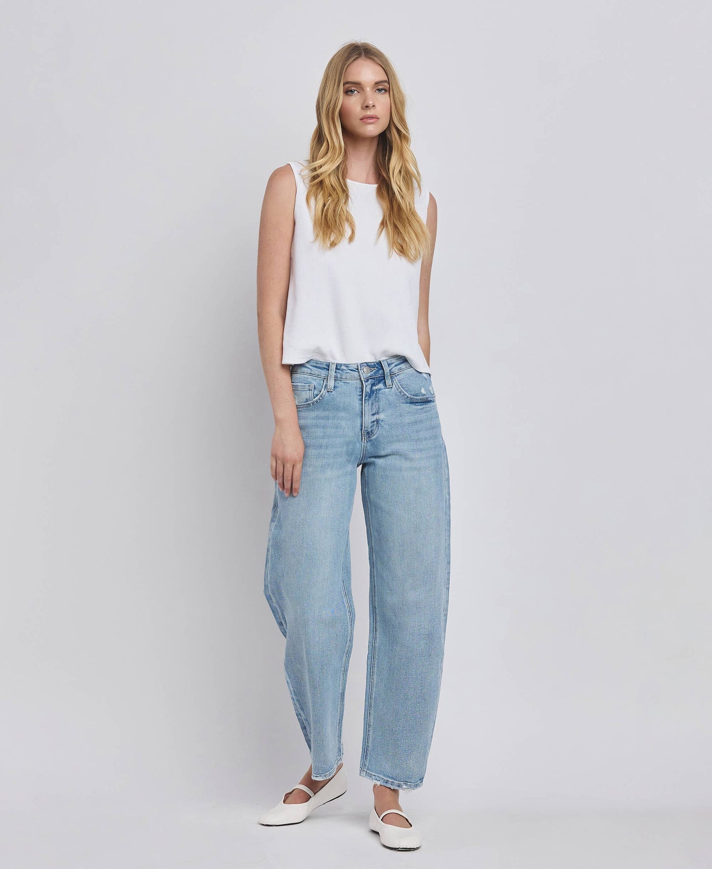 High Rise Barrel Jeans